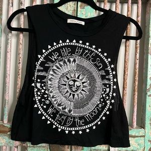 Crop Graphic Moon Tank